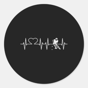 Heartbeat Feldhockey-Shirt Feldhockey-Spieler Runder Aufkleber