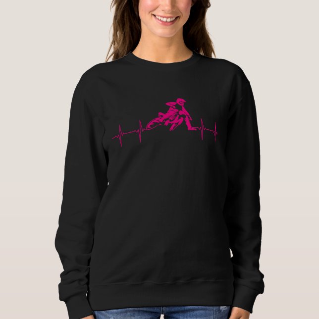Heartbeat Flat Track Motorcycle  Cool Dirt Racer Sweatshirt (Vorderseite)