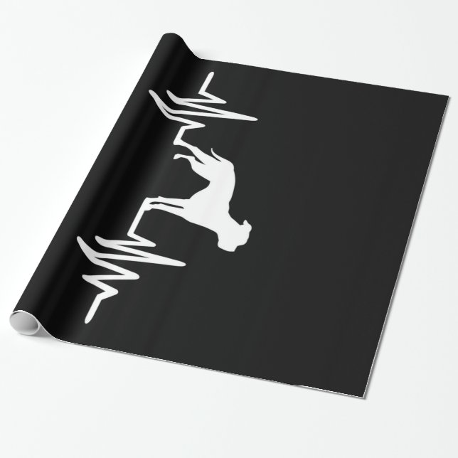 Heartbeat French Bulldog Pulse Geschenkpapier (Ungerollt)