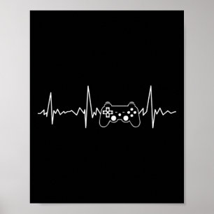 Heartbeat Funny Video Game Geschenke Jungs Männer  Poster