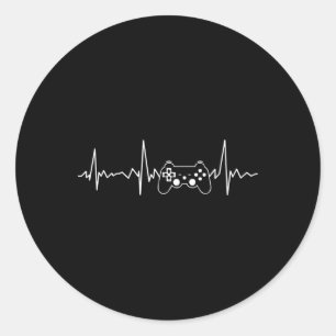 Heartbeat Funny Video Game Geschenke Jungs Männer Runder Aufkleber