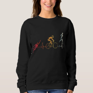 Heartbeat für Triathlon Swim Bike Run Athlete Sweatshirt