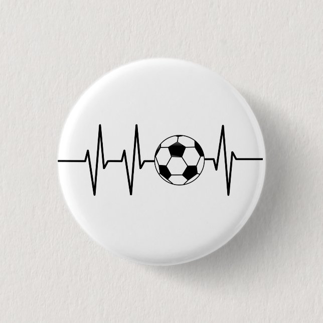 Heartbeat Fußball | Fußballball-Lüfter | Fußball Button (Vorderseite)