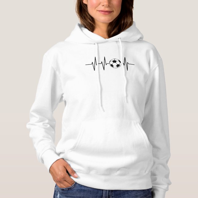 Heartbeat Fußball | Fußballball-Lüfter | Fußball Hoodie (Vorderseite)