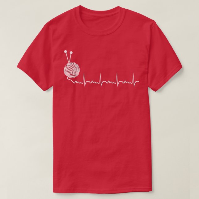 Heartbeat Garn Knittern Geschenkgarn Knitter T-Shirt (Design vorne)