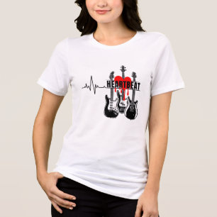 Heartbeat Gitarren-Design Tri-Blend Shirt