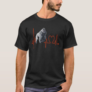Heartbeat Gorilla Monkey EKG T-Shirt
