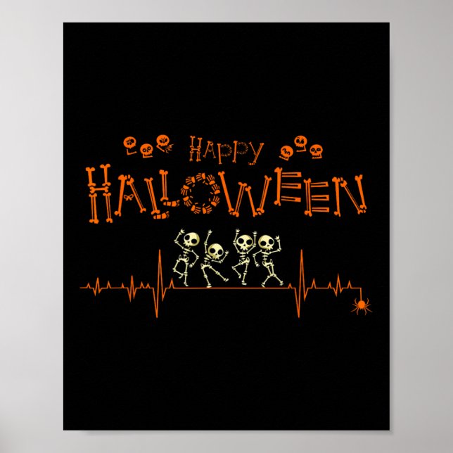 Heartbeat Happy Halloween Doktor Nurse Poster (Vorne)