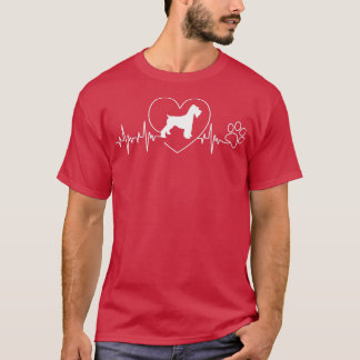 Heartbeat Heart Miniature Schnauzer Dog Owner Paw  T-Shirt