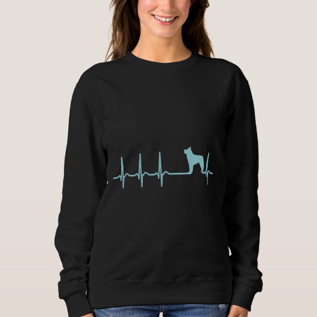 Heartbeat Husky Cool Funny Nerdy Comic Graphic H Sweatshirt (Vorderseite)