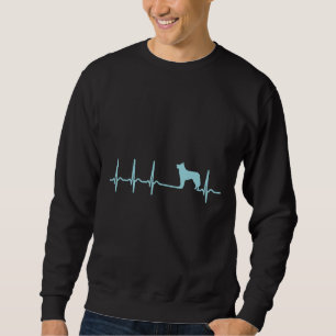 Heartbeat Husky Cool Funny Nerdy Comic Graphic H Sweatshirt