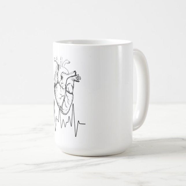 Heartbeat Kaffeetasse (VorderseiteRechts)