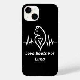 Heartbeat - Katze - Personalisierte Liebe für Haus Case-Mate iPhone 14 Hülle