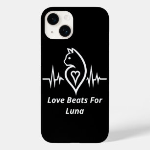 Heartbeat - Katze - Personalisierte Liebe für Haus Case-Mate iPhone 14 Hülle