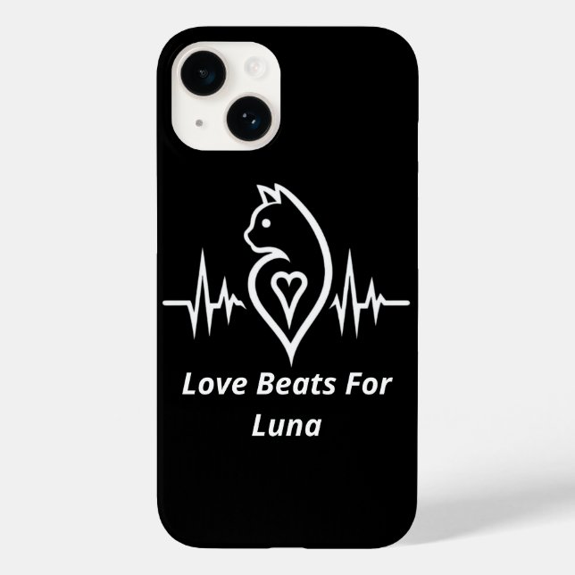 Heartbeat - Katze - Personalisierte Liebe für Haus Case-Mate iPhone Hülle (Rückseite)