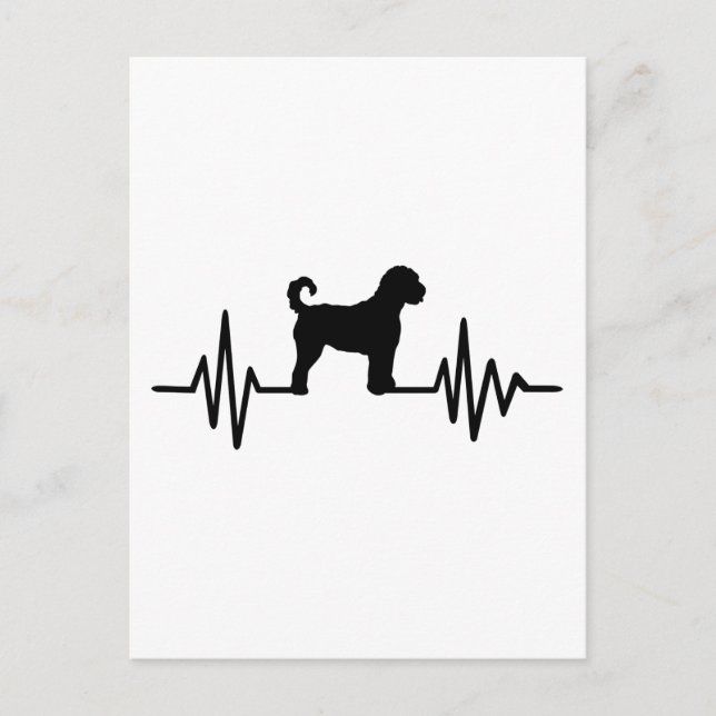 Heartbeat Labradoodle Postkarte (Vorderseite)