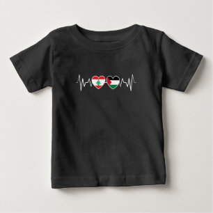 Heartbeat Libanon Palästina Unity Fahnen. Baby T-shirt
