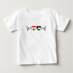 Heartbeat Libanon Palästina Unity Fahnen. Baby T-shirt