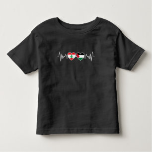 Heartbeat Libanon Palästina Unity Fahnen. Kleinkind T-shirt