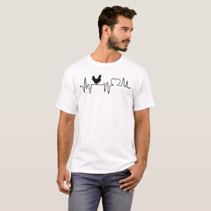 Heartbeat Line and Liebe with Hen T - Shirt