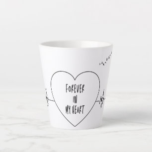 Heartbeat Line Art - Sie sind für immer in meinem  Milchtasse