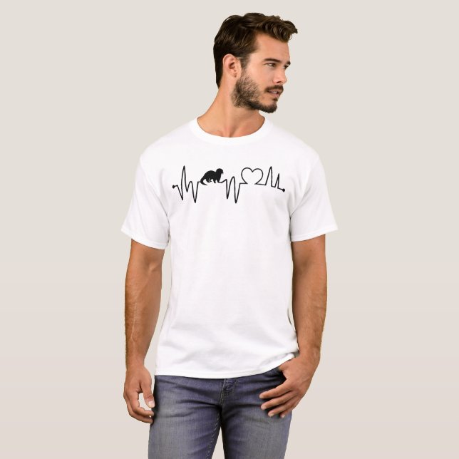 Heartbeat Line und Liebe mit Otter T - Shirt (Vorne ganz)