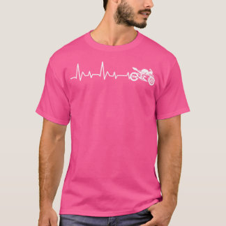 Heartbeat-Linie für Motorradfahrer T-Shirt