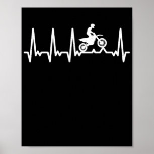 Heartbeat-Motocross-Motorrad-Rennfahrer Poster