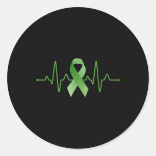 Heartbeat National Mental Health Awareness Green R Runder Aufkleber