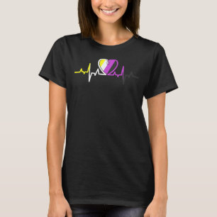 Heartbeat Non-Binary Lgbt Non-Binary Flag Herz Non T-Shirt