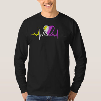 Heartbeat Non-Binary Lgbt Non-Binary Flag Herz Non T-Shirt