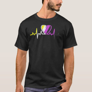 Heartbeat Non-Binary Lgbt Non-Binary Flag Herz Non T-Shirt