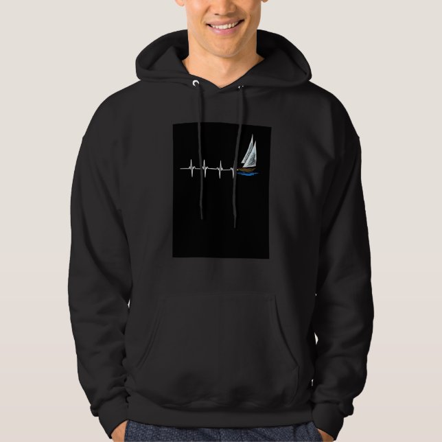 Heartbeat Of A Sailor Retro Sailing Designs Presen Hoodie (Vorderseite)