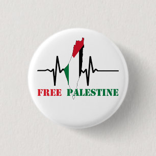 Heartbeat of Palestine Free Palestine Map stoppte  Button
