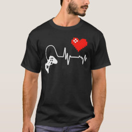 Heartbeat Pixel-Liebe für Gamer und Konsolenadmini T-Shirt