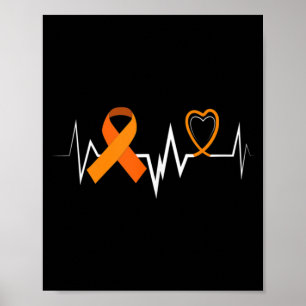 Heartbeat Produkte Leukemia Ribbon Leukemia Awaren Poster