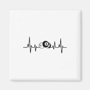 Heartbeat Rack Pool Billiard Player Billiard Cue Magnet