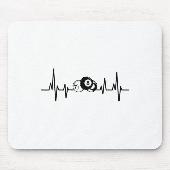Heartbeat Rack Pool Billiard Player Billiard Cue Mousepad (Vorne)