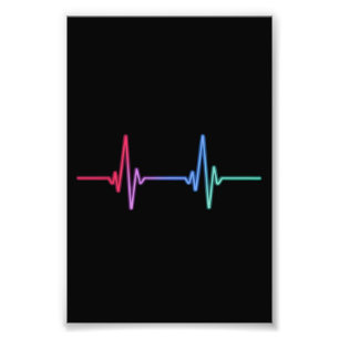 Heartbeat Regenbogen Stolz LGBTQ Verbündeter Fotodruck
