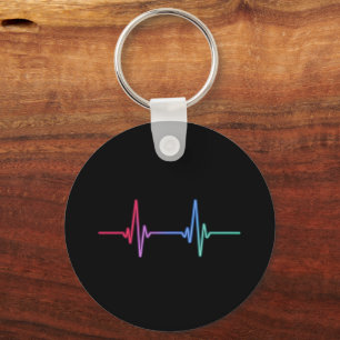 Heartbeat Regenbogen Stolz LGBTQ Verbündeter Schlüsselanhänger