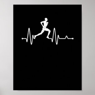 Heartbeat-Run-Puls-Läufer lustige Spur und Fit Poster