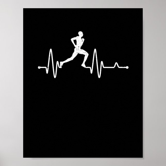 Heartbeat-Run-Puls-Läufer lustige Spur und Fit Poster (Vorne)