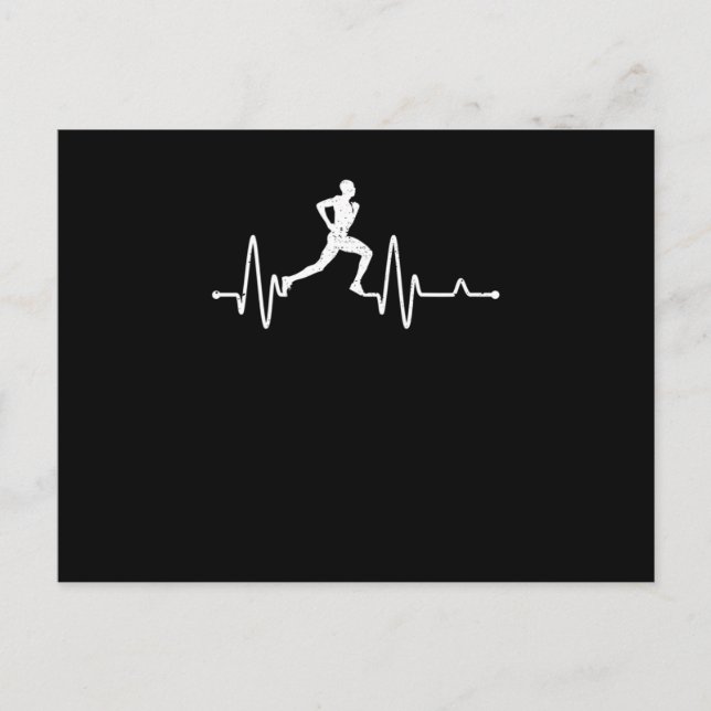 Heartbeat-Run-Puls-Läufer lustige Spur und Fit Postkarte (Vorderseite)