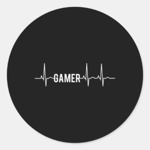 Heartbeat Runder Aufkleber