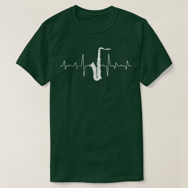 Heartbeat Saxophon T-Shirt (Design vorne)