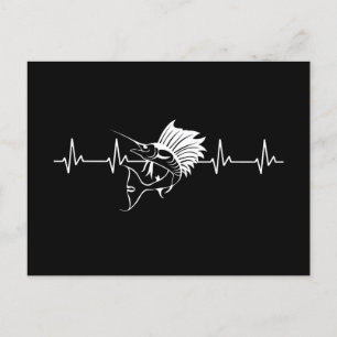Heartbeat Schwertfisch Schwarz-weiß Postkarte