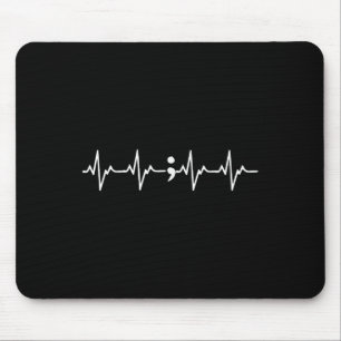 Heartbeat Semicolon Gift Suicide Prevention Awaren Mousepad