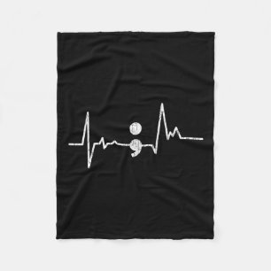 Heartbeat Semicolon Suicide Prevention Awareness G Fleecedecke