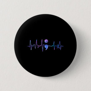 Heartbeat Semikolon Suizidpräventionsbewusstsein Button