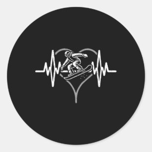 Heartbeat Skateboarding Heartline Pulse Skater Dre Runder Aufkleber